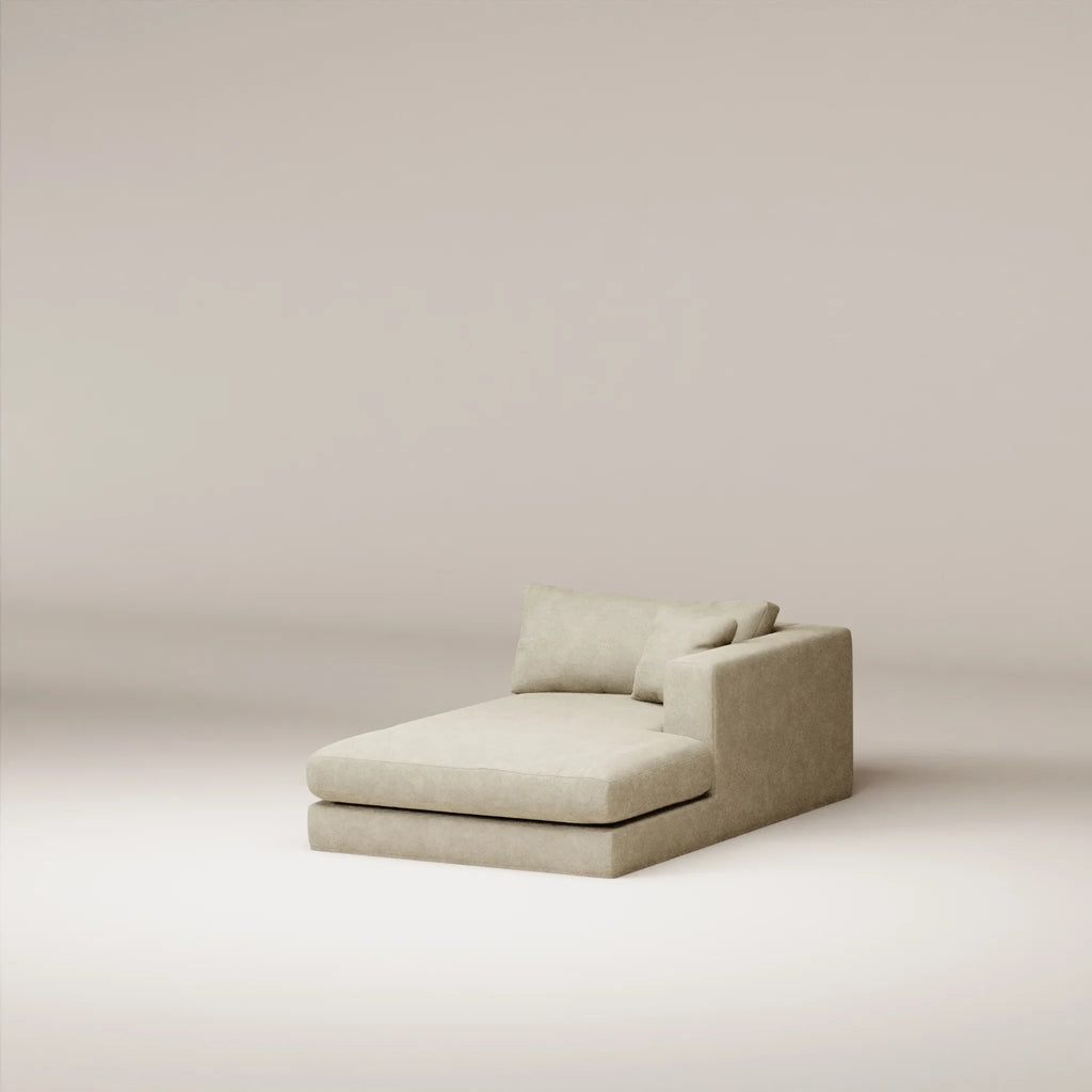 Image Removable chaise longue Bellechasse light 170 cm XL • RIGHT • Felted wool • Natural