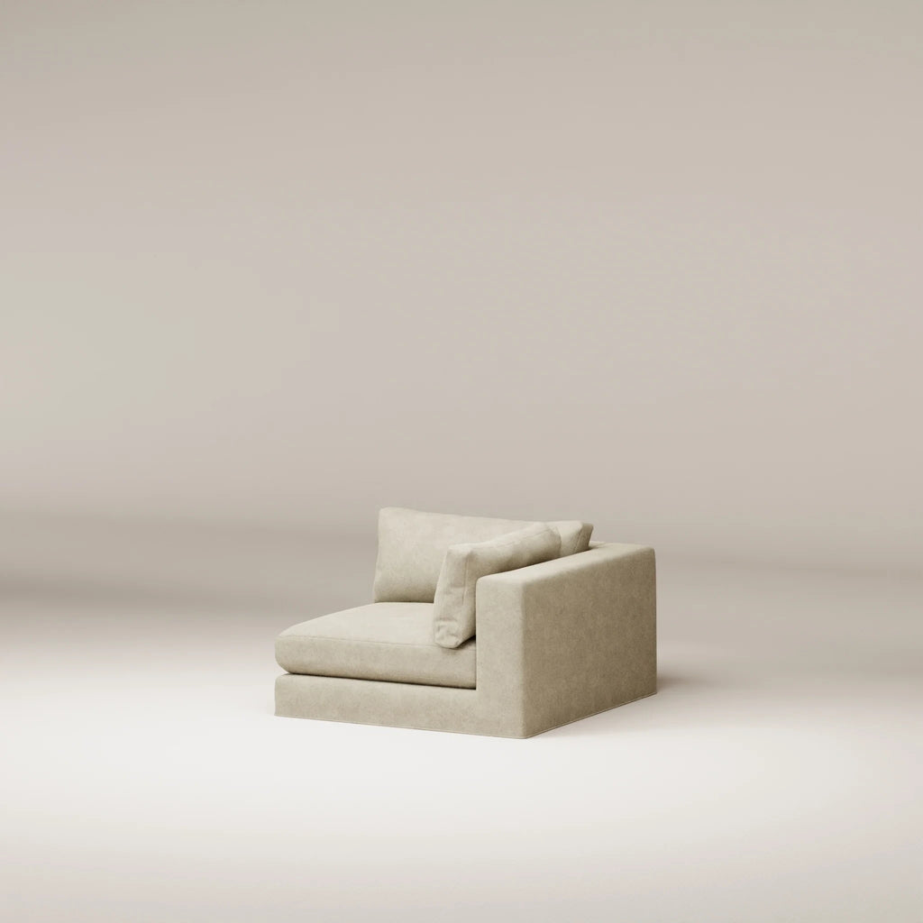 Image Removable corner module Bellechasse light RIGHT • Felted wool • Natural