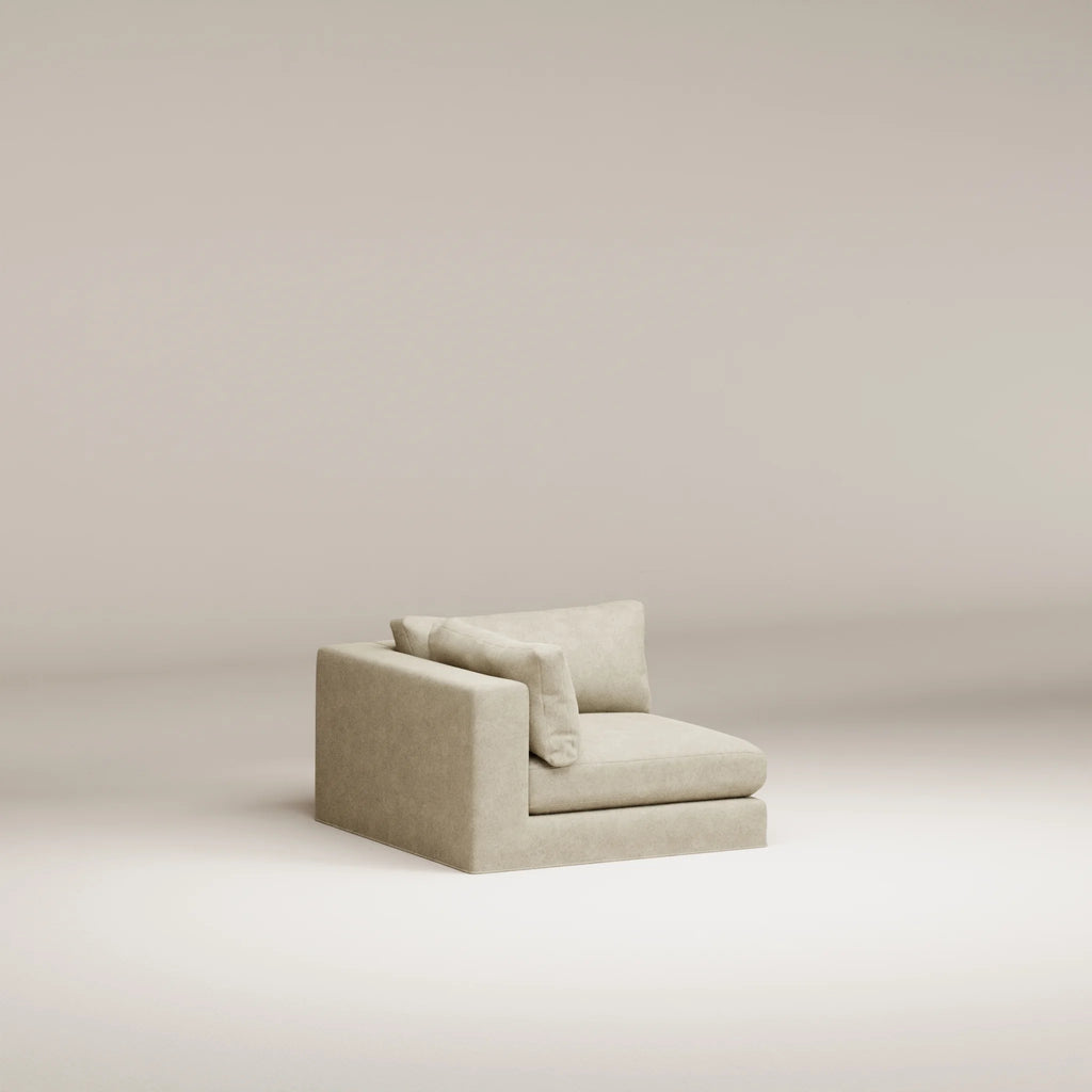 Image Removable corner module Bellechasse light LEFT • Felted wool • Natural