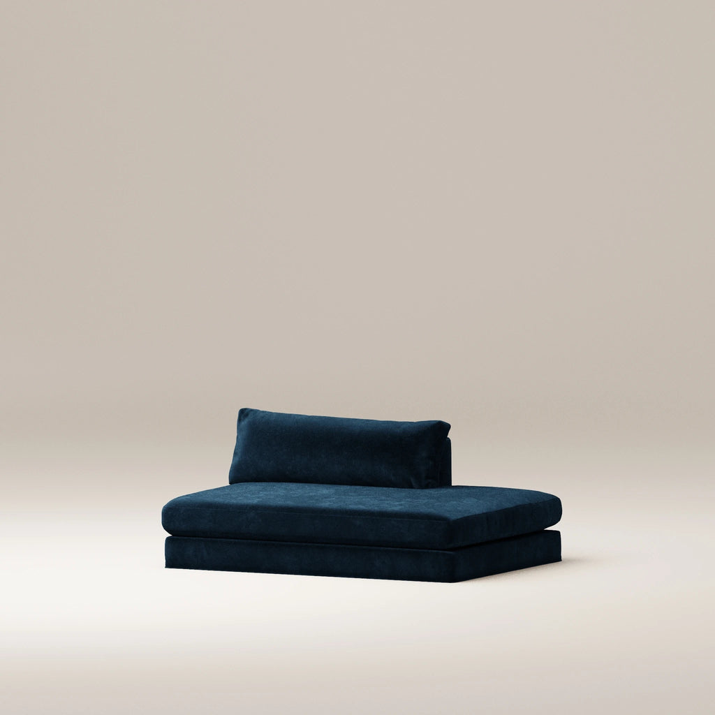 Image Ottomane déhoussable Bellechasse light Droite • Velours brut • Darkblue