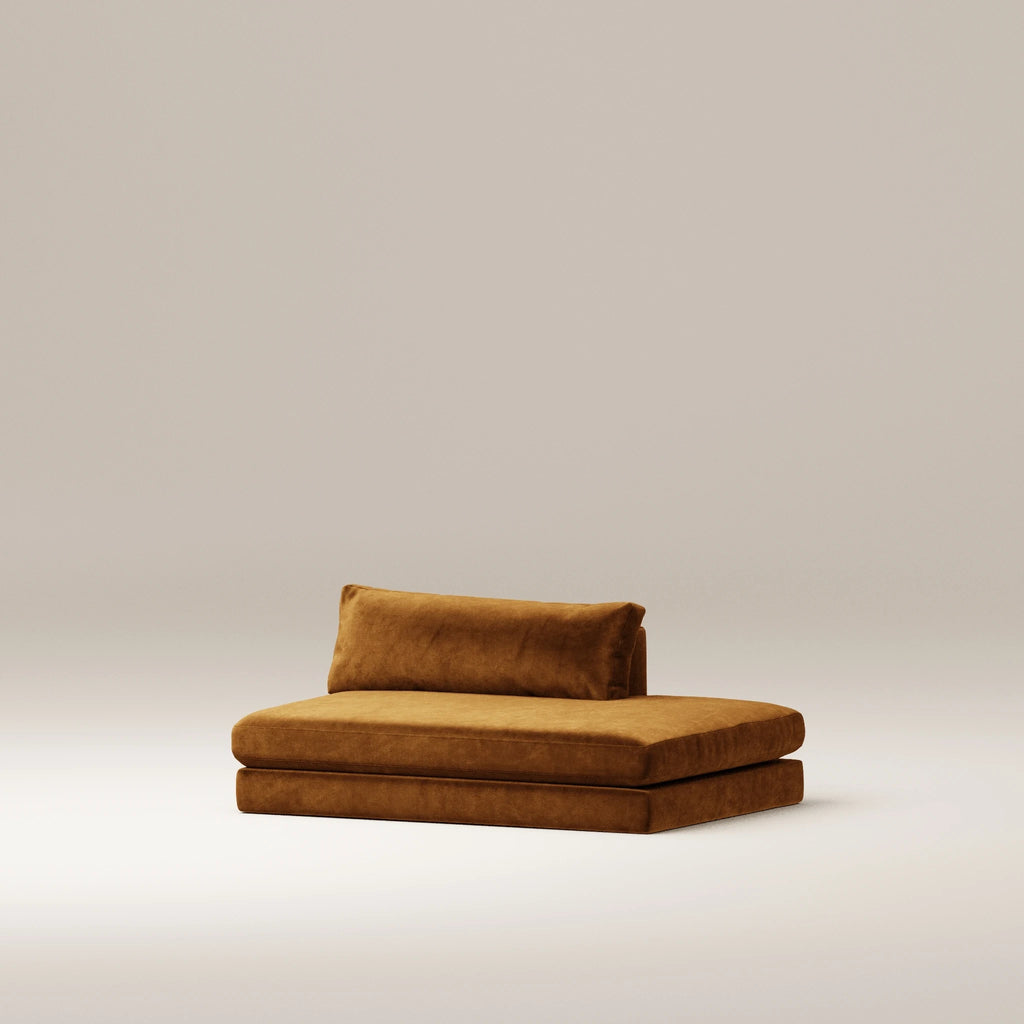 Image Ottomane Bellechasse light Droite • Velours gratté • Cognac