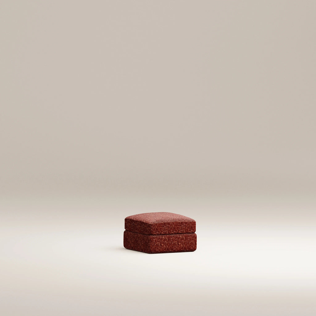 Image Pouf Bellechasse Carré XS • Chenille texturée • Brick