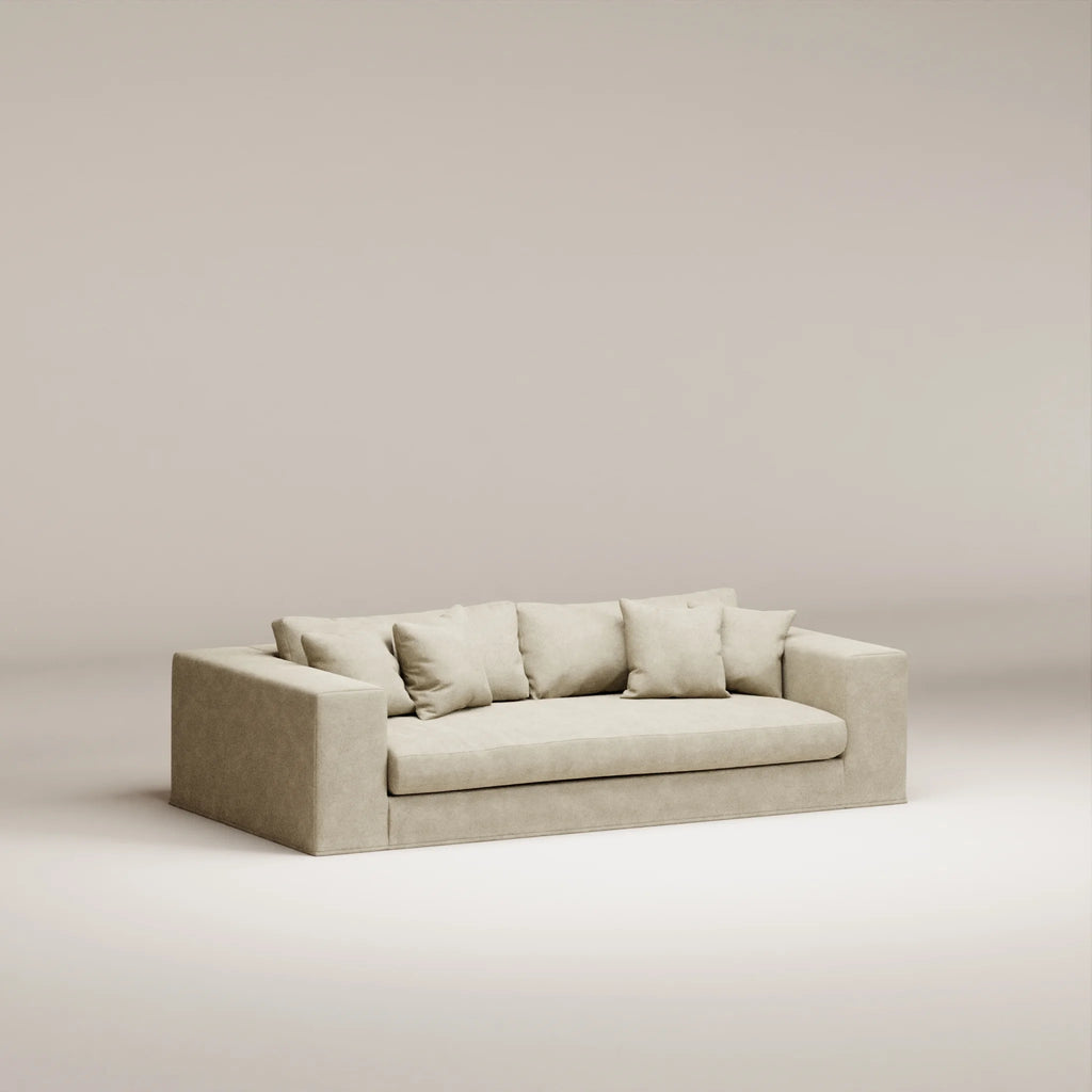 Image Removable straight sofa Bellechasse 3 seats • Felted wool • Natural