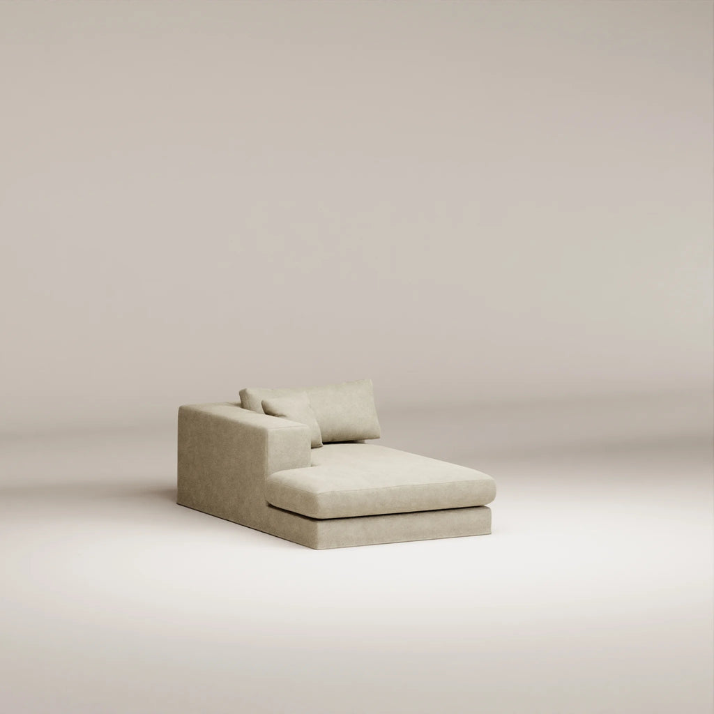 Image Removable chaise longue Bellechasse 112 cm • LEFT • Felted wool • Natural