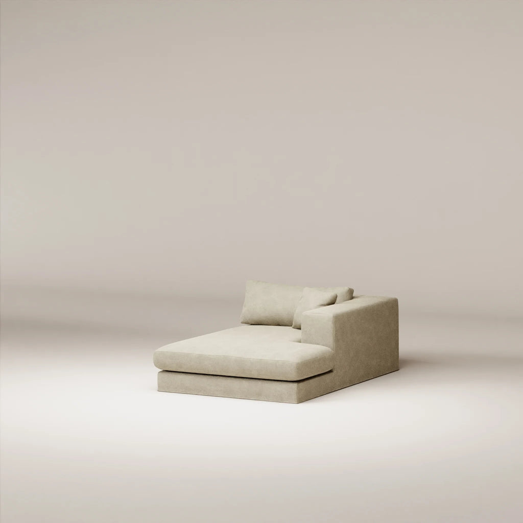 Image Removable chaise longue Bellechasse 122 cm • RIGHT • Felted wool • Natural