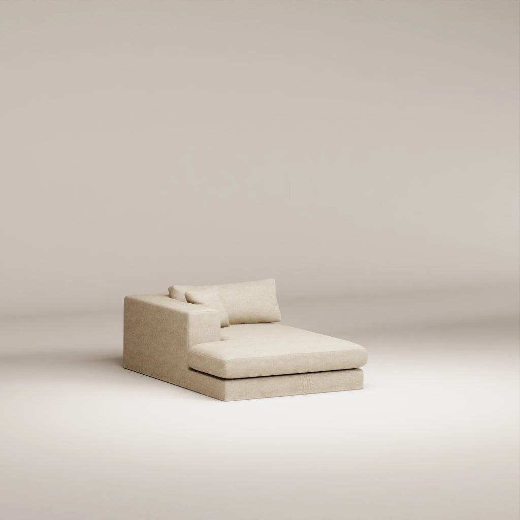 Image Méridienne déhoussable Bellechasse 122 cm • Gauche • Tissu chenillé • Natural