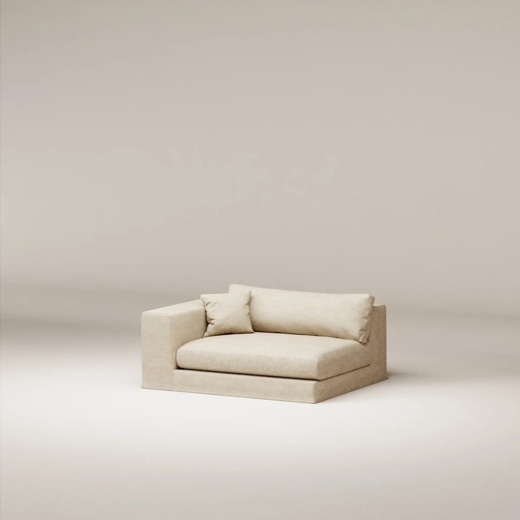 Image Module déhoussable Bellechasse 1,5 place • Profondeur 122 cm • Gauche • Tissu chenillé • Natural