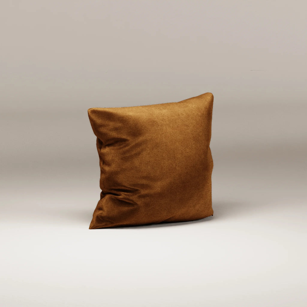 Image Coussin de décoration Accessoires Carré • Velours gratté • Cognac