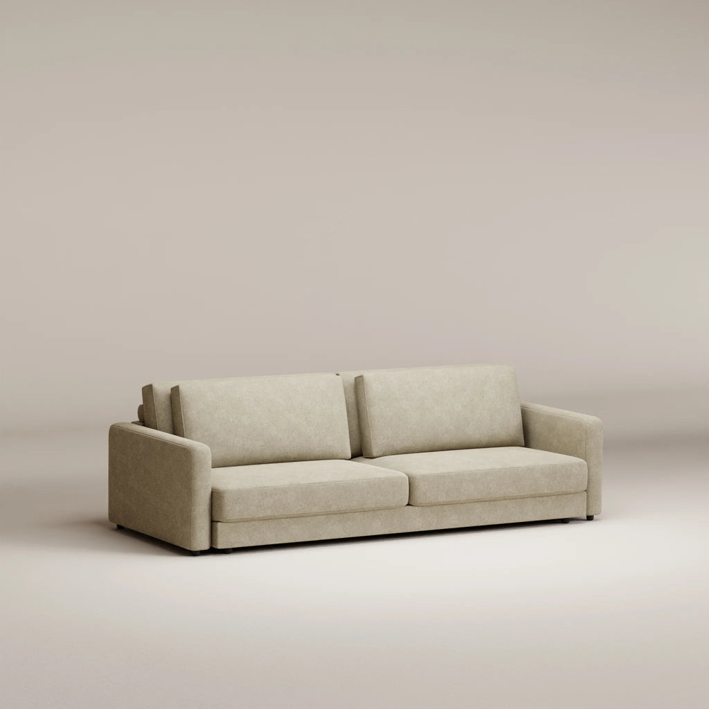 Image Straight sofa Galliera 4 seats • Accoudoir Thin (14 cm) • Felted wool • Natural