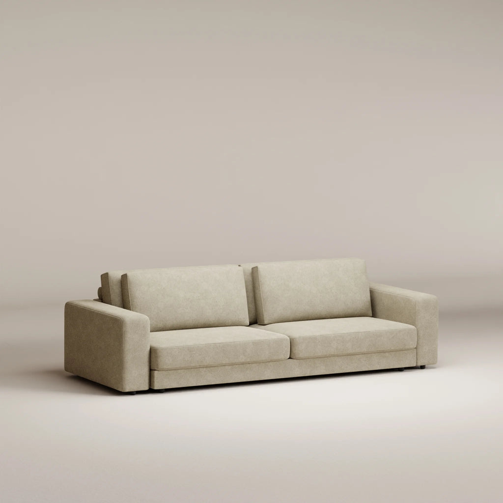 Image Straight sofa Galliera 4 seats • Accoudoir Large (23 cm) • Felted wool • Natural