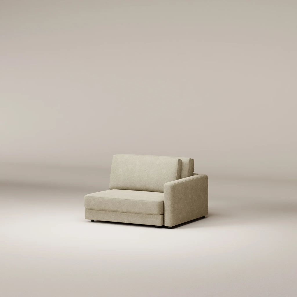 Image Module Galliera 1.5 places • RIGHT • Accoudoir Thin (14 cm) • Felted wool • Natural