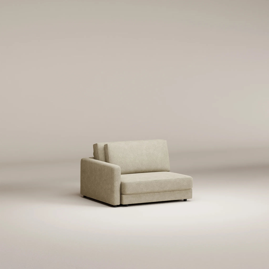 Image Module Galliera 1.5 places • LEFT • Accoudoir Thin (14 cm) • Felted wool • Natural