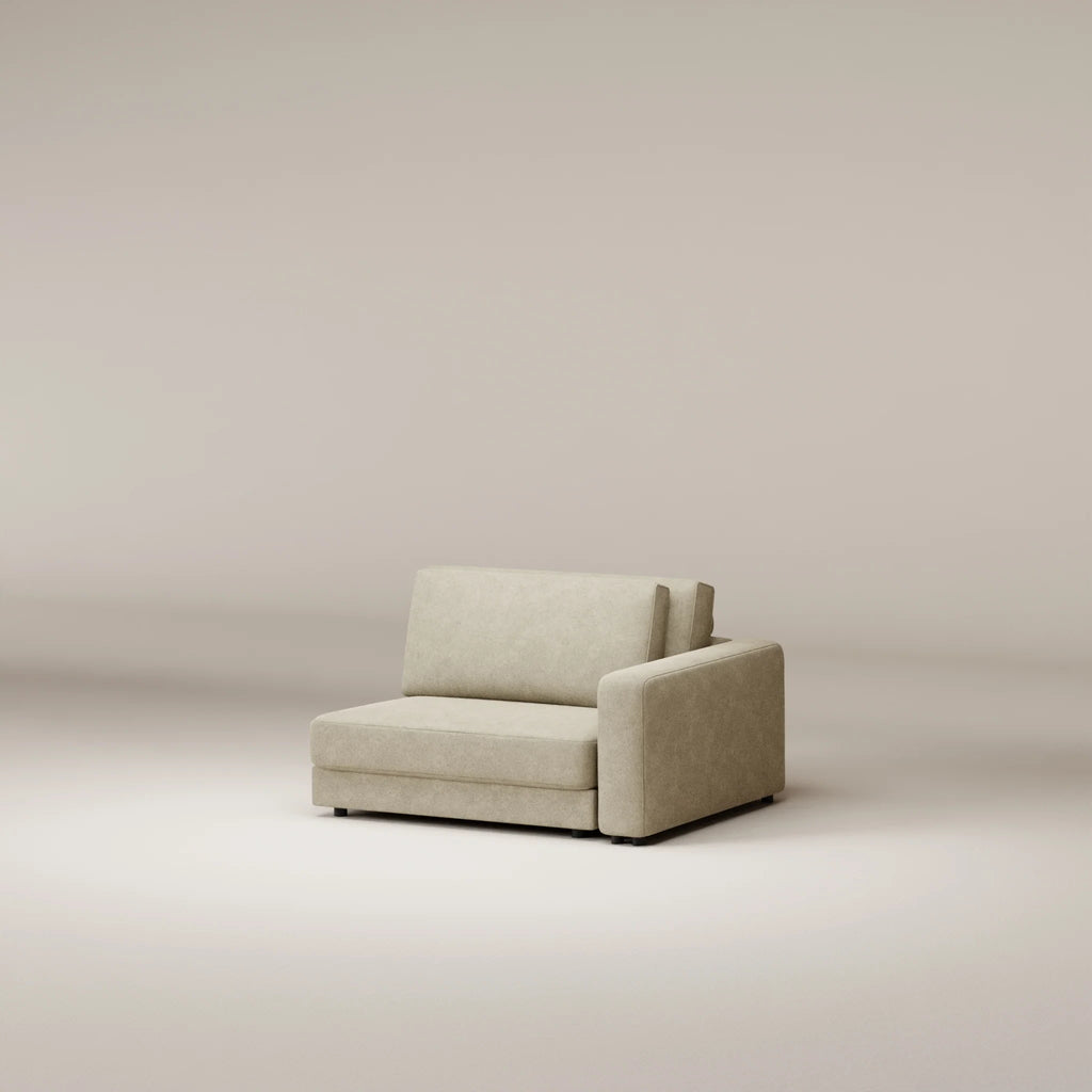 Image Module Galliera 1.5 places • RIGHT • Accoudoir Large (23 cm) • Felted wool • Natural