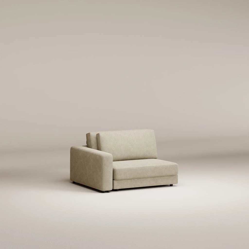 Image Module Galliera 1.5 places • LEFT • Accoudoir Large (23 cm) • Felted wool • Natural