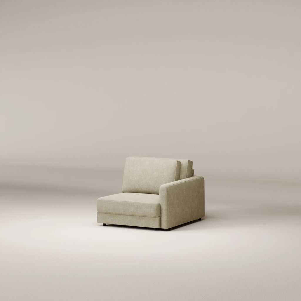 Image Module Galliera 1 place • RIGHT • Accoudoir Thin (14 cm) • Felted wool • Natural