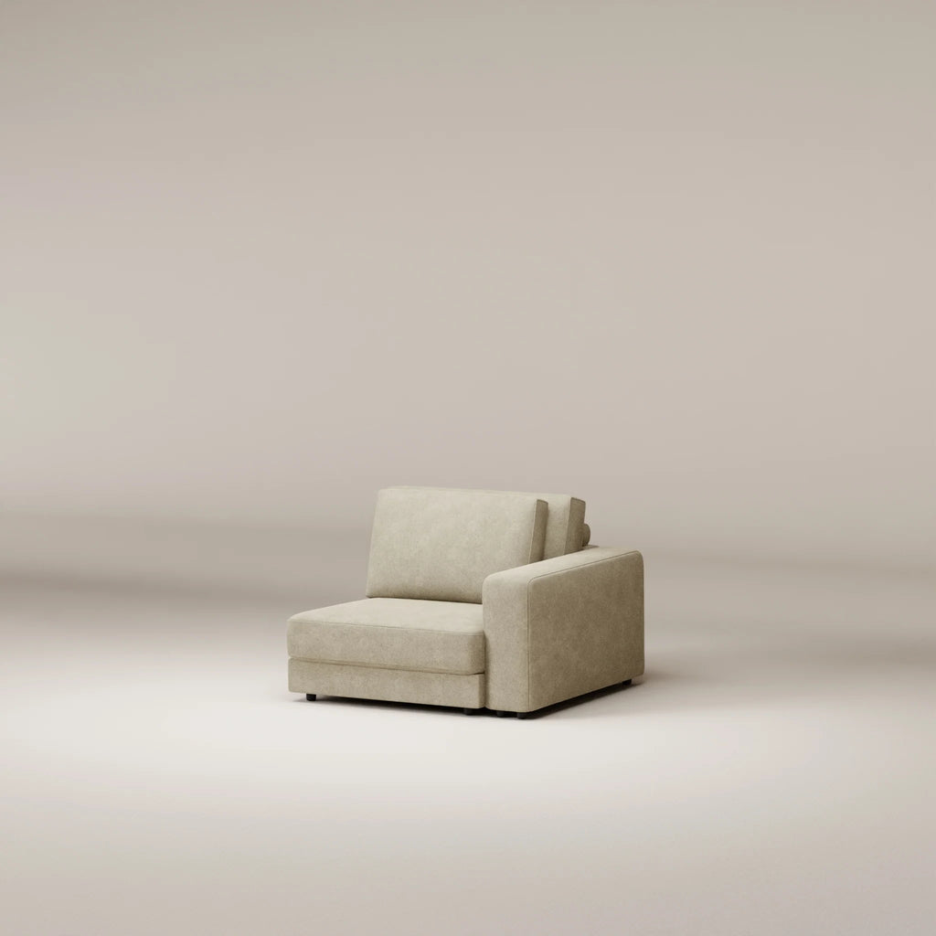 Image Module Galliera 1 place • RIGHT • Accoudoir Large (23 cm) • Felted wool • Natural