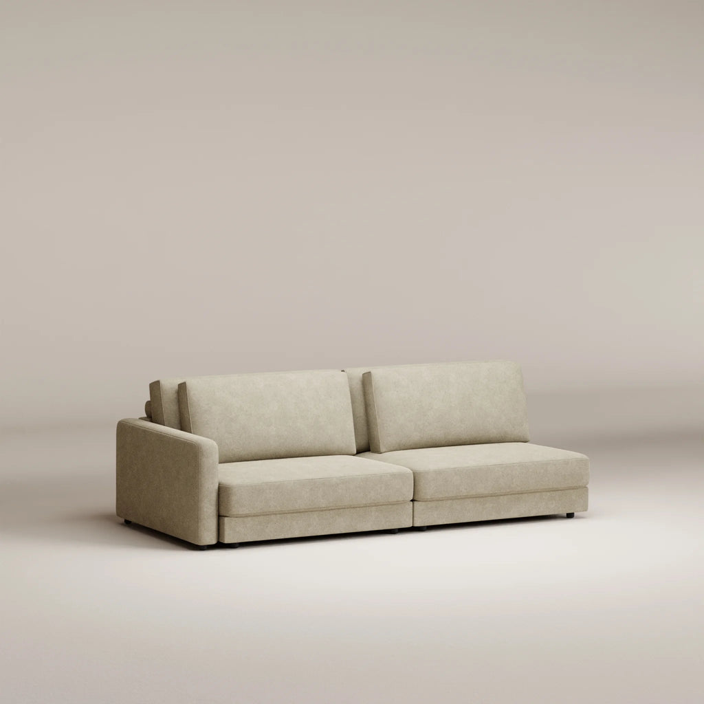 Image Module Galliera 4 seats • LEFT • Accoudoir Thin (14 cm) • Felted wool • Natural