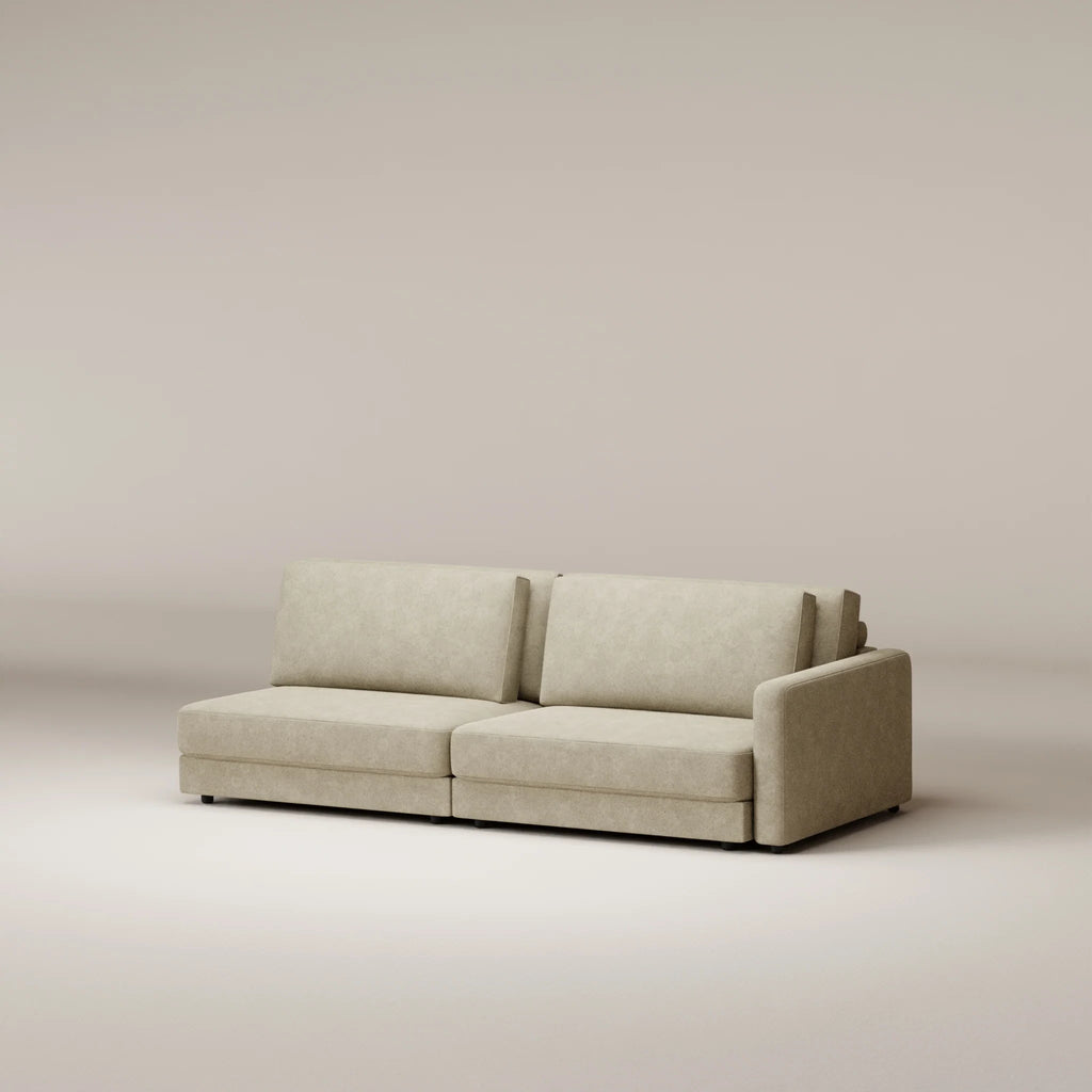 Image Module Galliera 4 seats • RIGHT • Accoudoir Thin (14 cm) • Felted wool • Natural