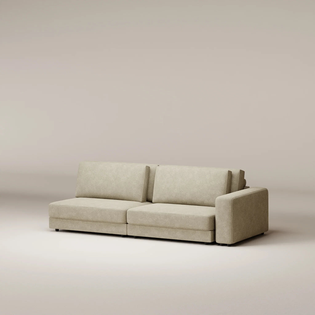 Image Module Galliera 4 seats • RIGHT • Accoudoir Large (23 cm) • Felted wool • Natural