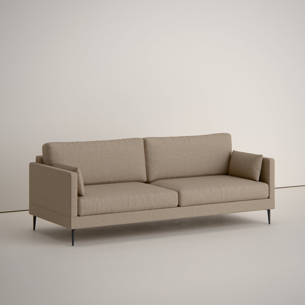 Image Herran 3-seater straight sofa Striped velvet • Oasis • New