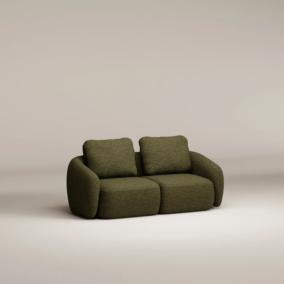 Ensemble droit - 3 places - Bouclette - Olivegreen - Très bon état
