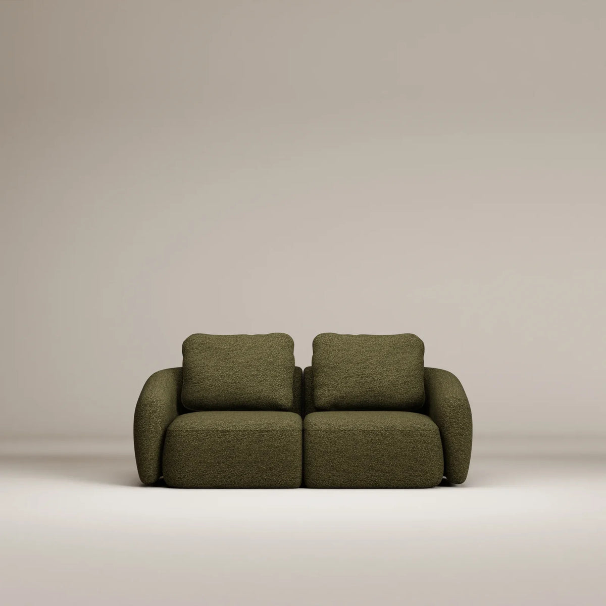 Ensemble droit - 3 places - Bouclette - Olivegreen - Très bon état