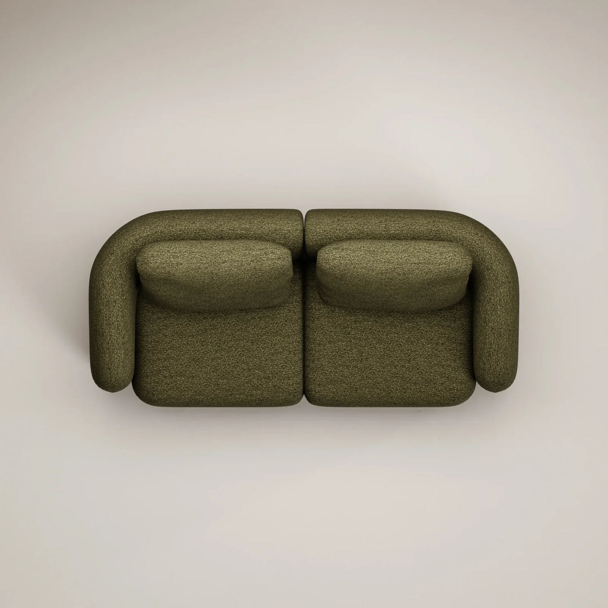 Ensemble droit - 3 places - Bouclette - Olivegreen - Très bon état