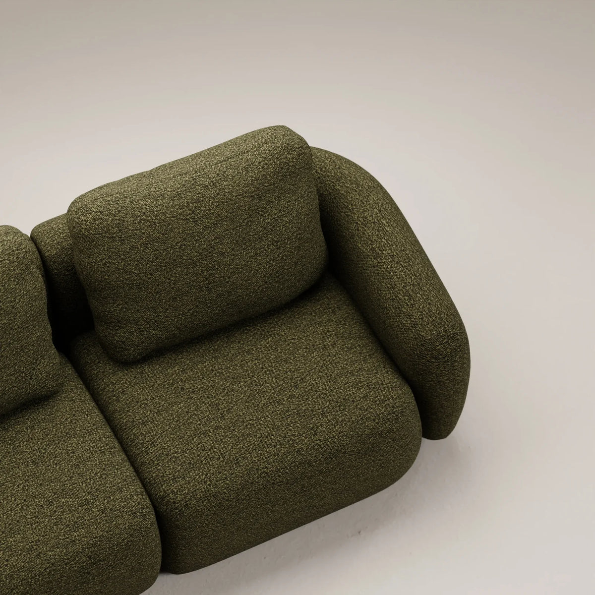 Ensemble droit - 3 places - Bouclette - Olivegreen - Très bon état