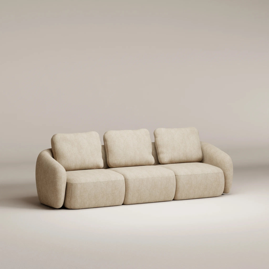 Image Ensemble Moncey Droit 5 places • Tissu chenillé • Natural