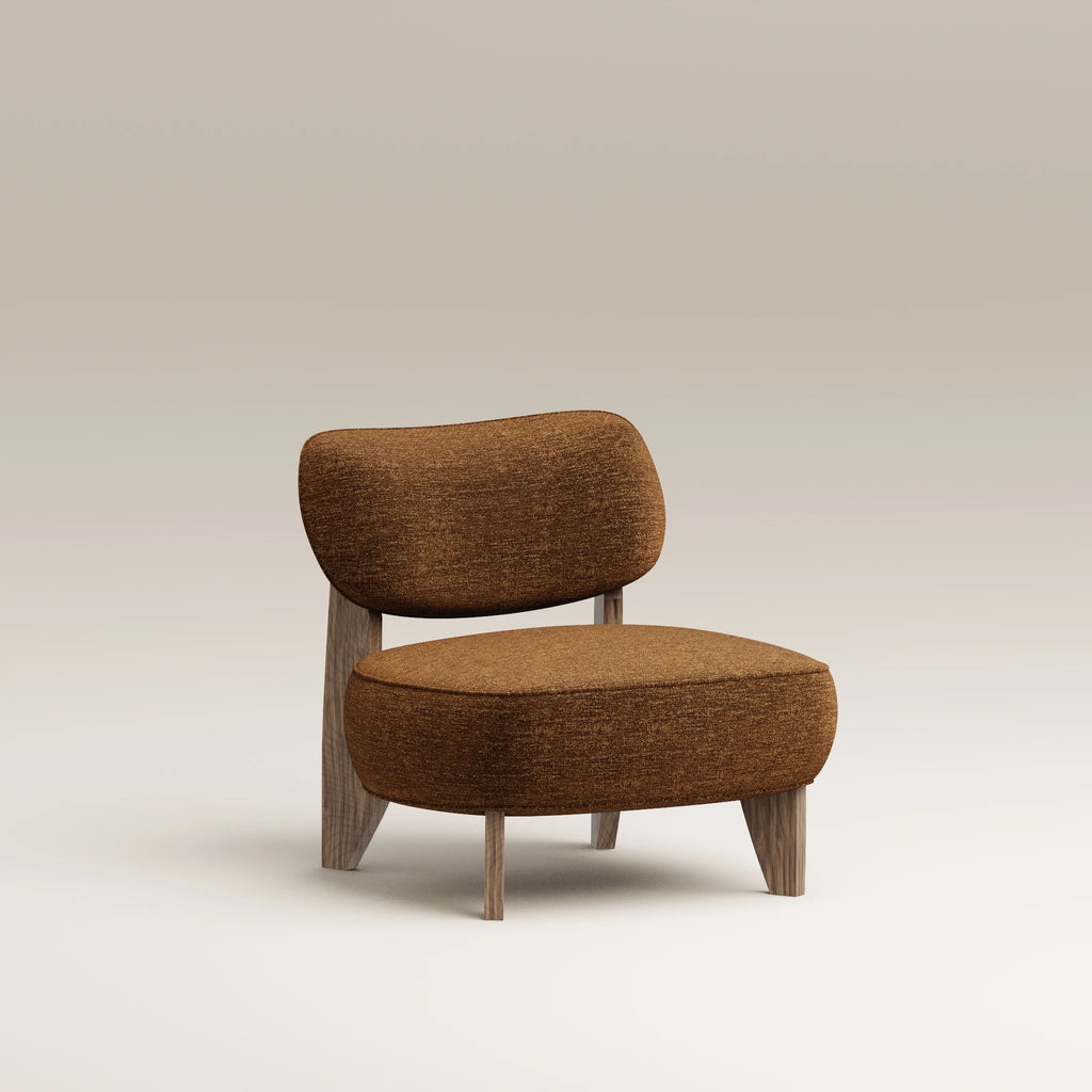 Image Fauteuil Nicolo Chêne fumé • Velours chenillé • Camel