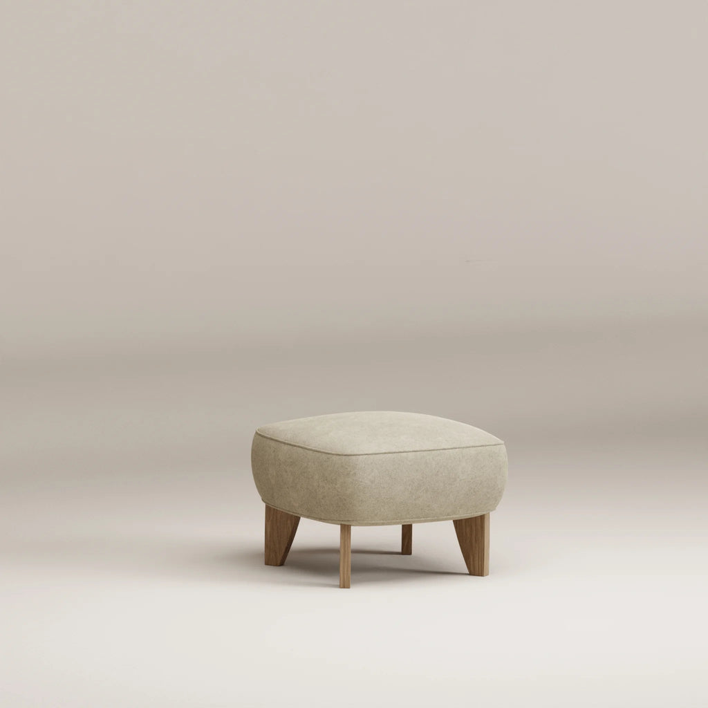 Image Footrest Nicolo Light oak • Felted wool • Natural