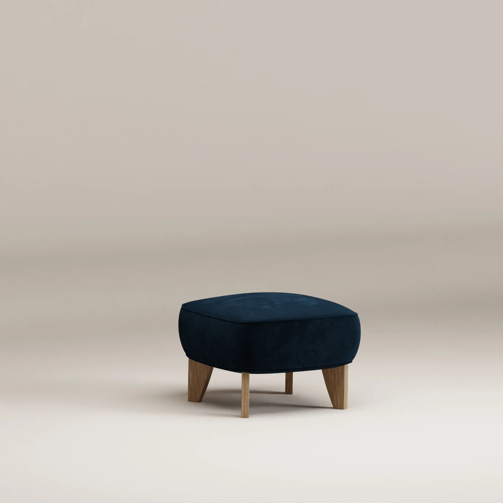 Image Repose-pieds Nicolo Chêne clair • Velours brut • Darkblue