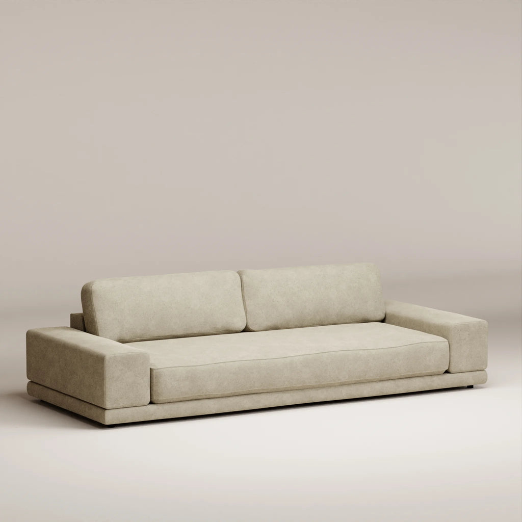 Image Straight sofa Palatine 4 seats • 2 parts • Felted wool • Natural