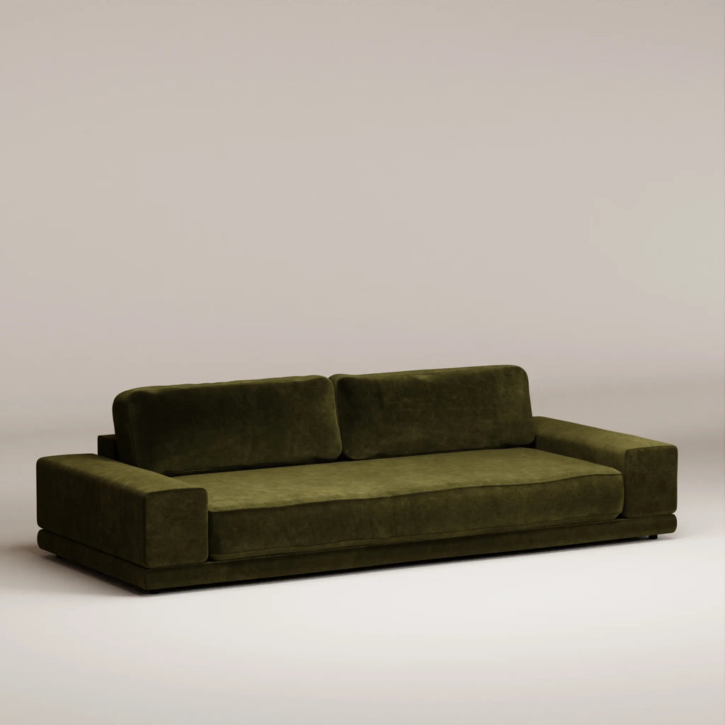 Image Canapé droit Palatine 4 places • Profondeur 110 cm • Velours gratté • Moss