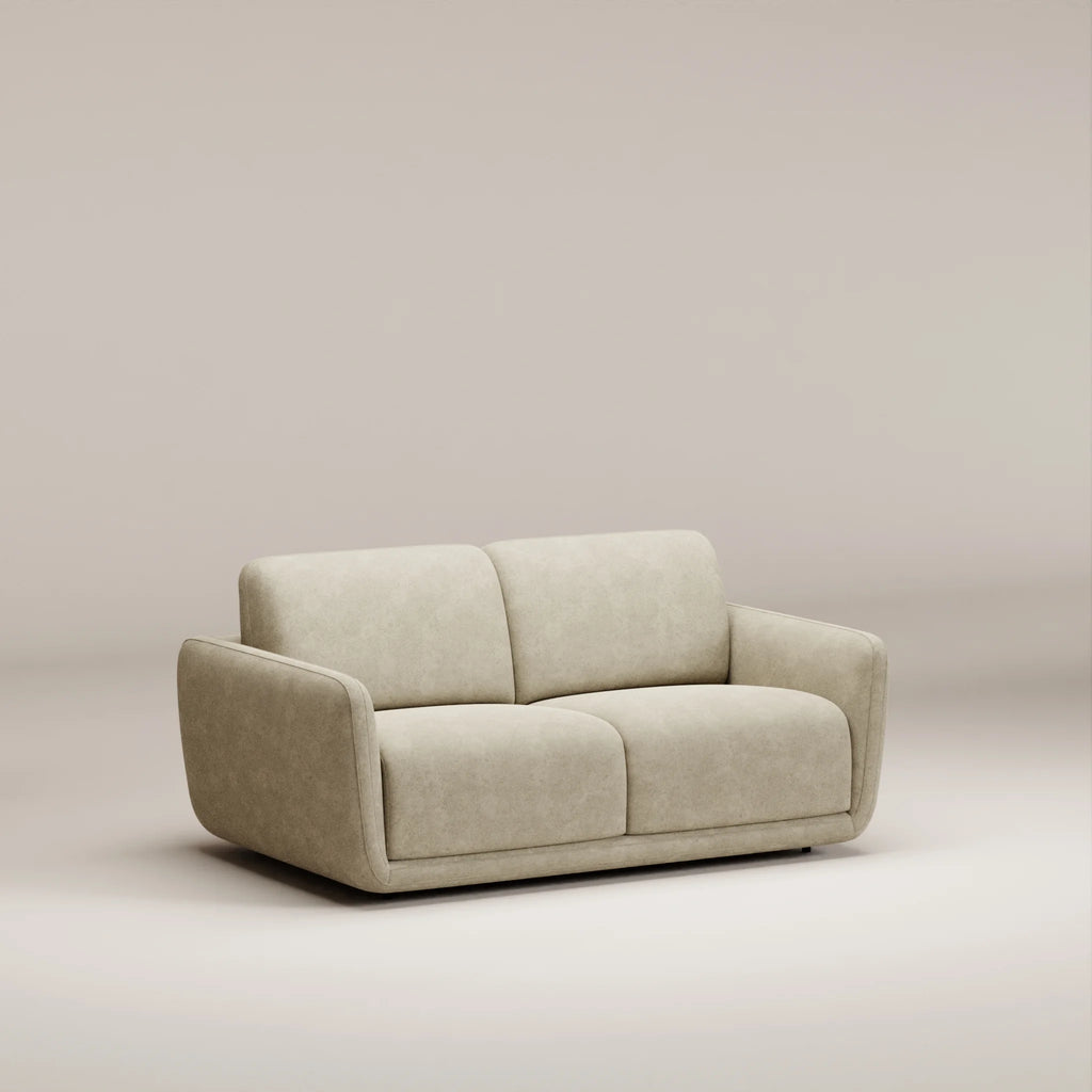 Image Sofa bed Convertible Saul 2 seats • Electrically welded grid • Classic 30 HR • Felted wool • Natural