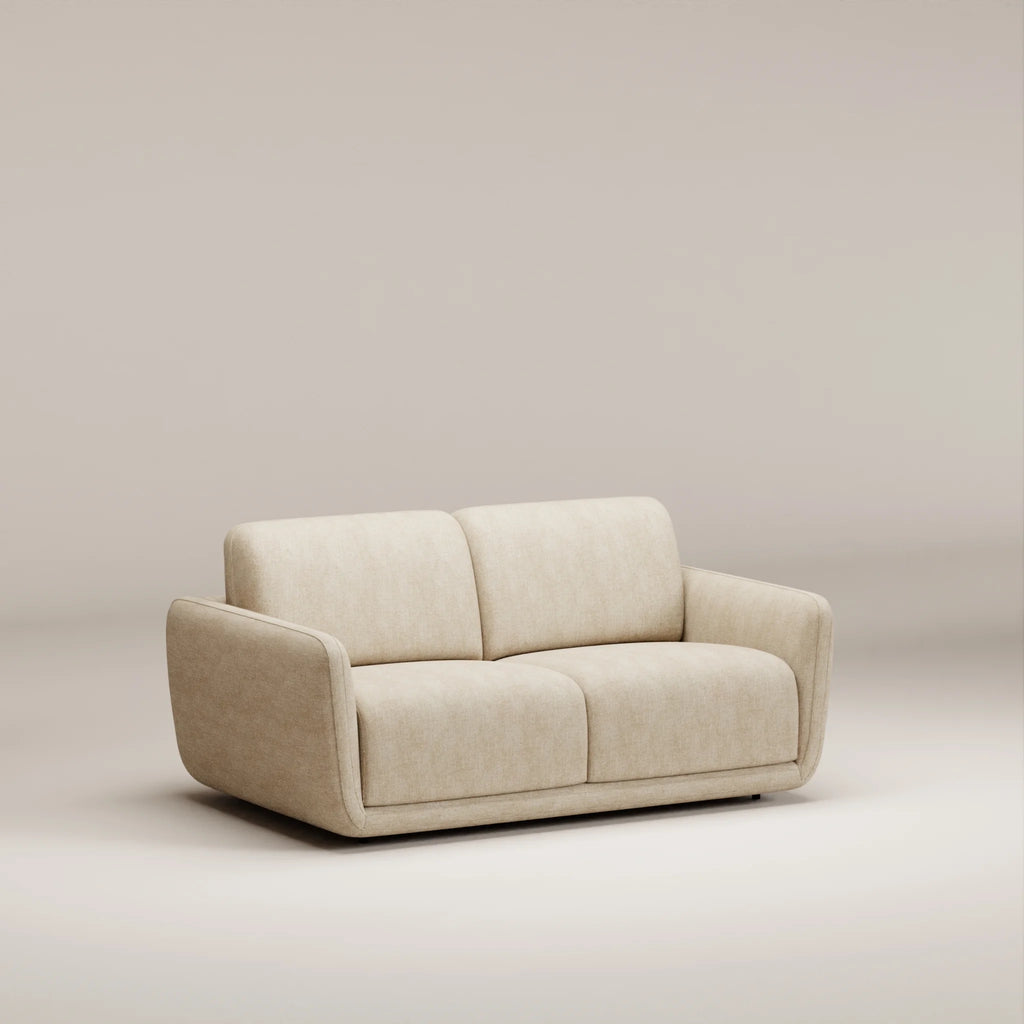 Image Canapé convertible Saul 2 places • Lattes de bois • Premium DS 35 HR • Tissu chenillé • Natural