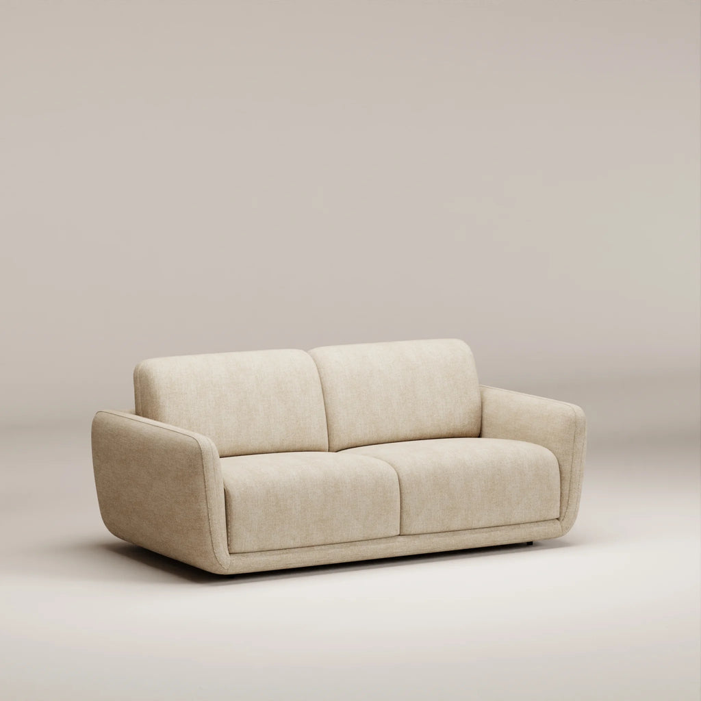 Image Canapé convertible Saul 3 places • Lattes de bois • Premium DS 35 HR • Tissu chenillé • Natural