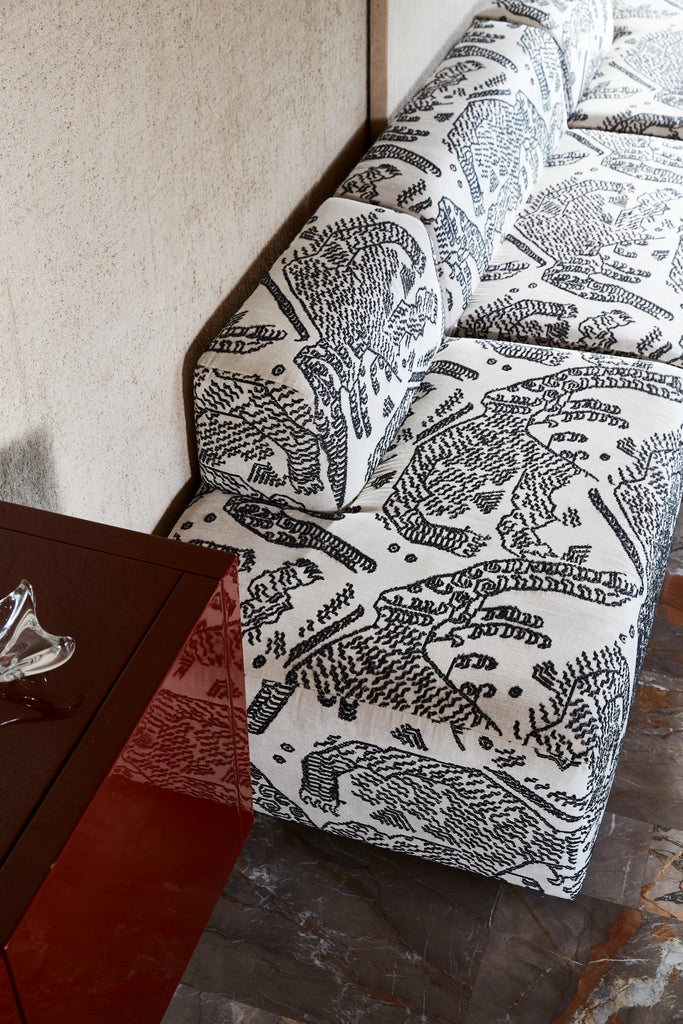 White Bellechasse sofa, top view